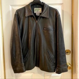 Men’s Vintage Roots Leather Bomber Jacket